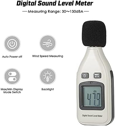 Quul Digital Sound Define Meter Decibel Logger 30-130DB לוגר נתונים רמת צליל רמת רמת מקליט רעש מנתח דציבלים אבחון