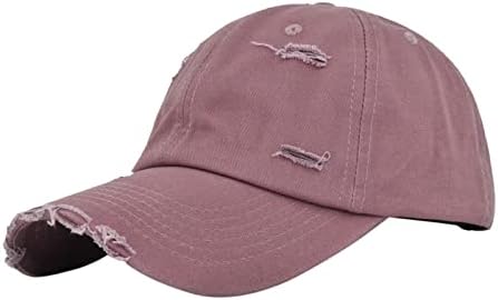 Dbylxmn Mens and Womens ג'ינס רטרו שטוף והיה ישן שהושמד בכובע שיא צבע אחיד כובע בייסבול כובע נשים