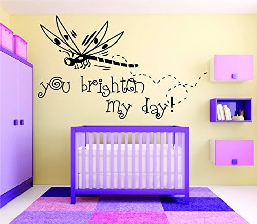 מדבקת קיר מדבקות: אתה מאיר את היום שלי תינוקת לילדים ילדים בגיל הרך בגיל הרך: 20 אינץ 'x 30 אינץ' - 22 צבעים זמינים