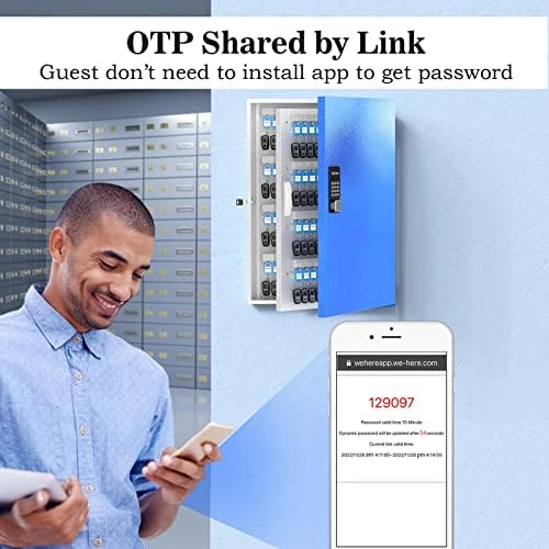 WEHEERE תיבת נעילה מפתח, OTP/APP/UNLOCK CODE קבוע, OTP Access Share על ידי קישור אורח אין צורך בהתקנת אפליקציה,